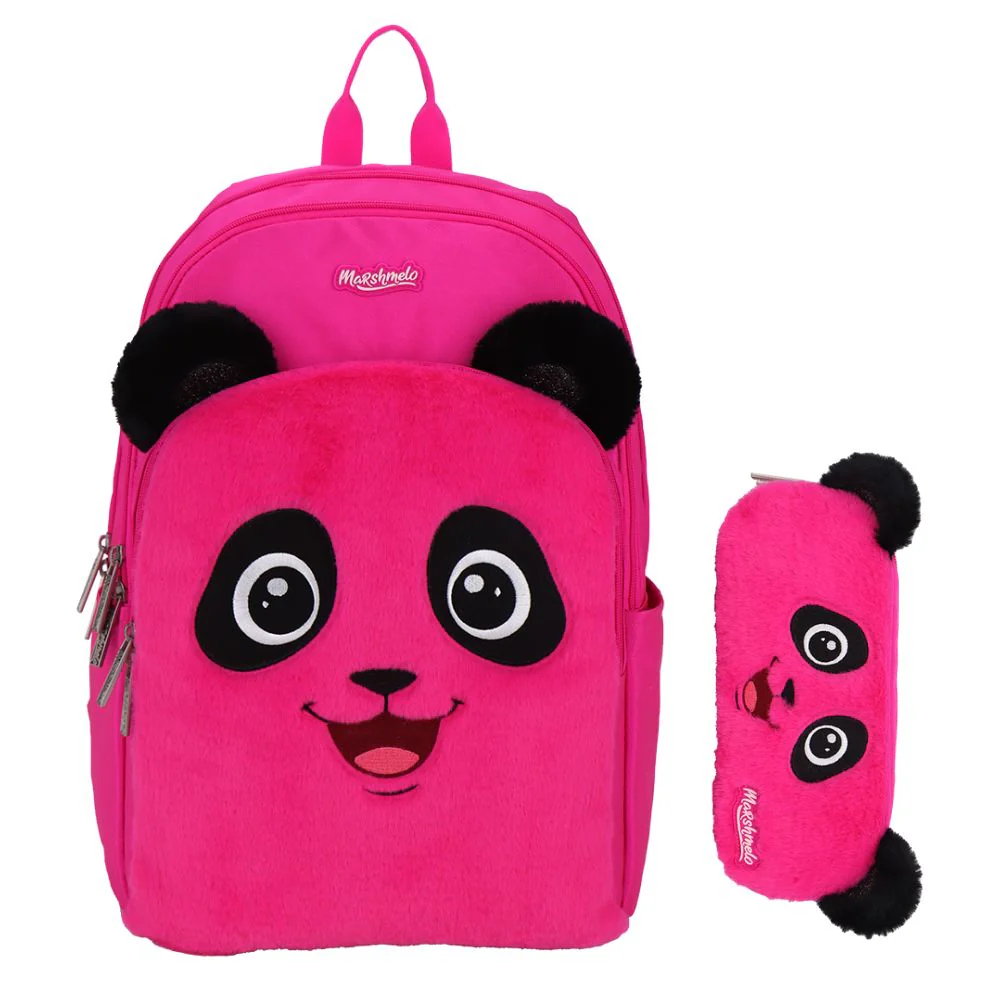 תיק בית ספר חצי אורטופדי פרוותי עם קלמר מסדרת Fluffy Pack מבית Marshmelo - Image 3