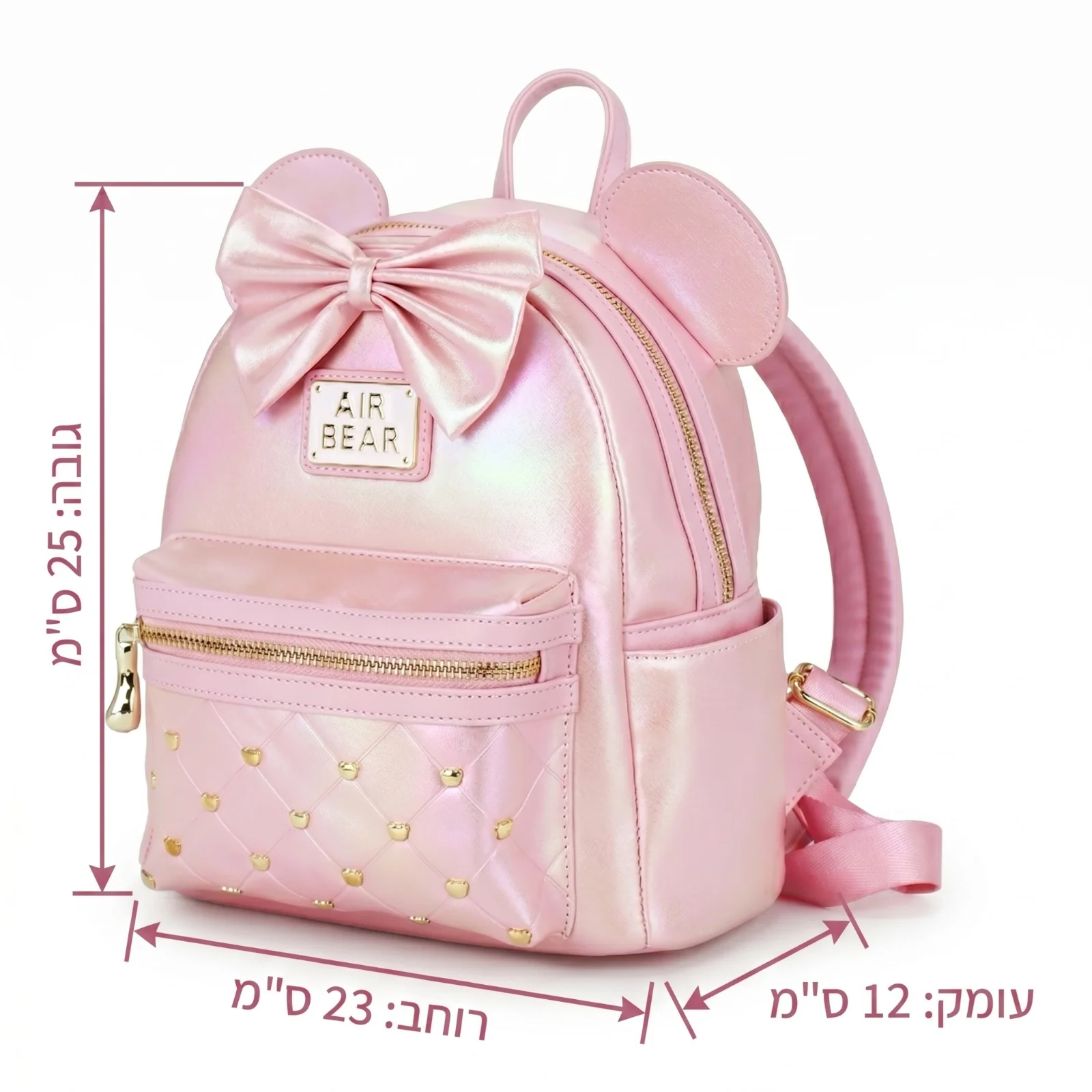 תיק גב אופנתי לילדות עם פפיון מיני שיק | Air Bear - Image 7