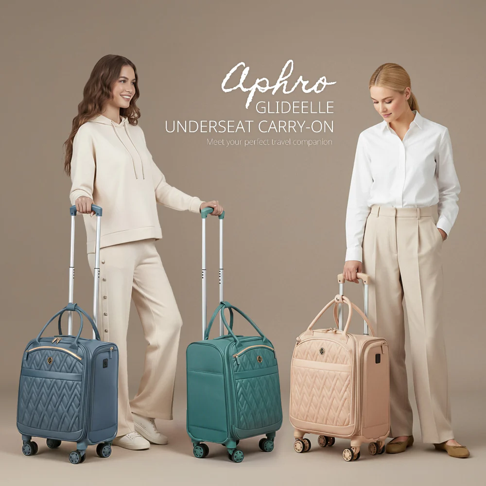 מזוודת טרולי בד עליה למטוס "14 מעוצבת דגם Aphro Underseat מבית המותג האנגלי היוקרתי Varage - Image 2
