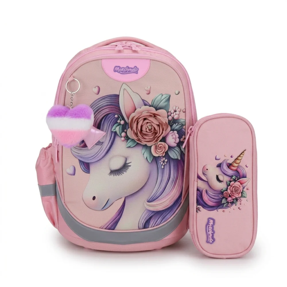 מארז תיק אורתופדי 9 ב 1 כולל עגלה דגם יוניקורן Dreamland Deluxe מבית Marshmelo - Image 4
