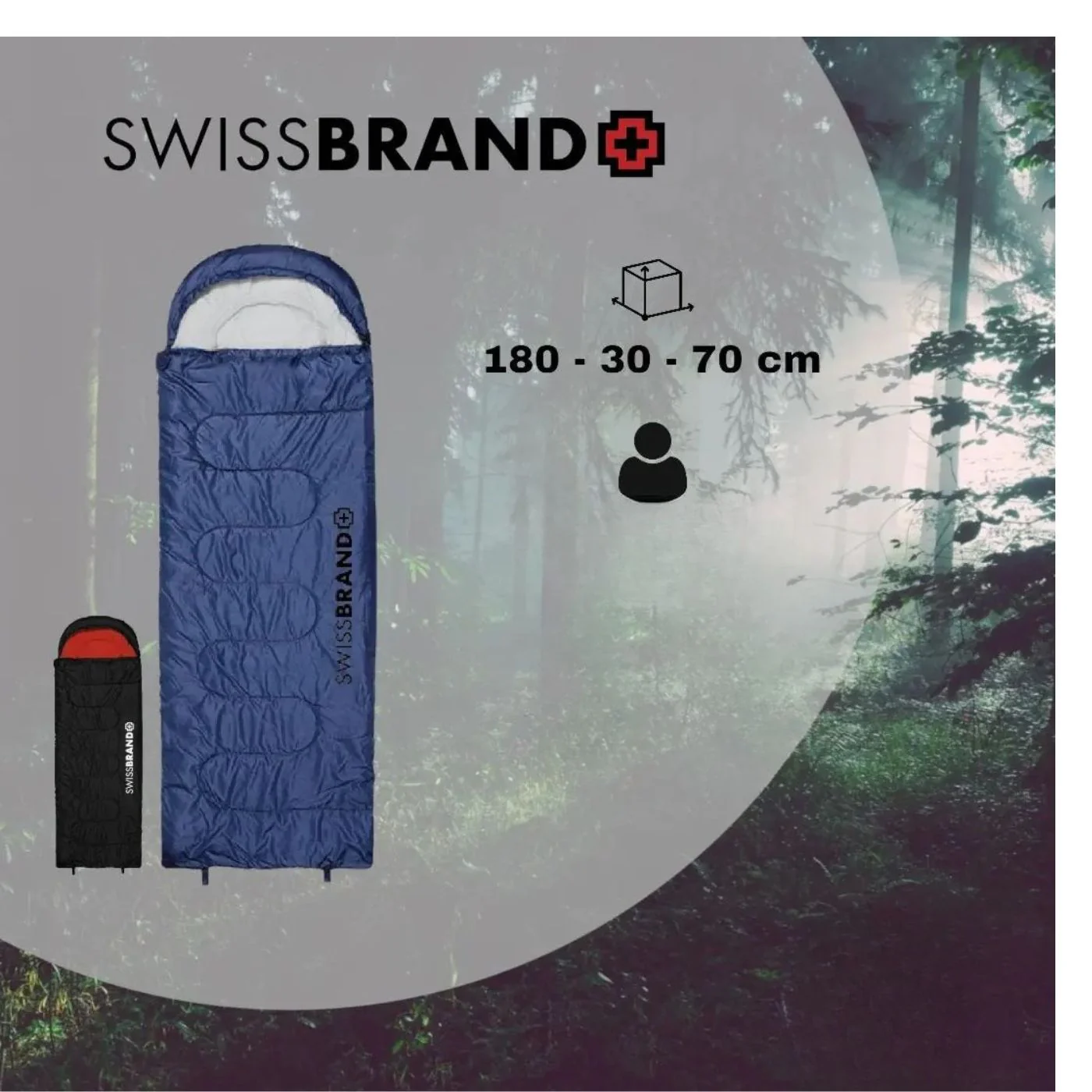 שק שינה קל משקל 3 עונות דגם Hooded מבית המותג SWISSBRAND - Image 2