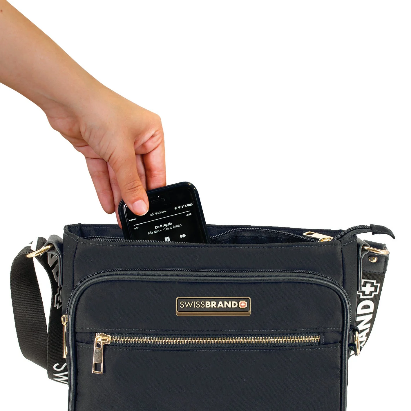 תיק צד CROSSBODY אלגנטי ושיקי מבית המותג השוויצרי SwissBrand דגם Granada - Image 4